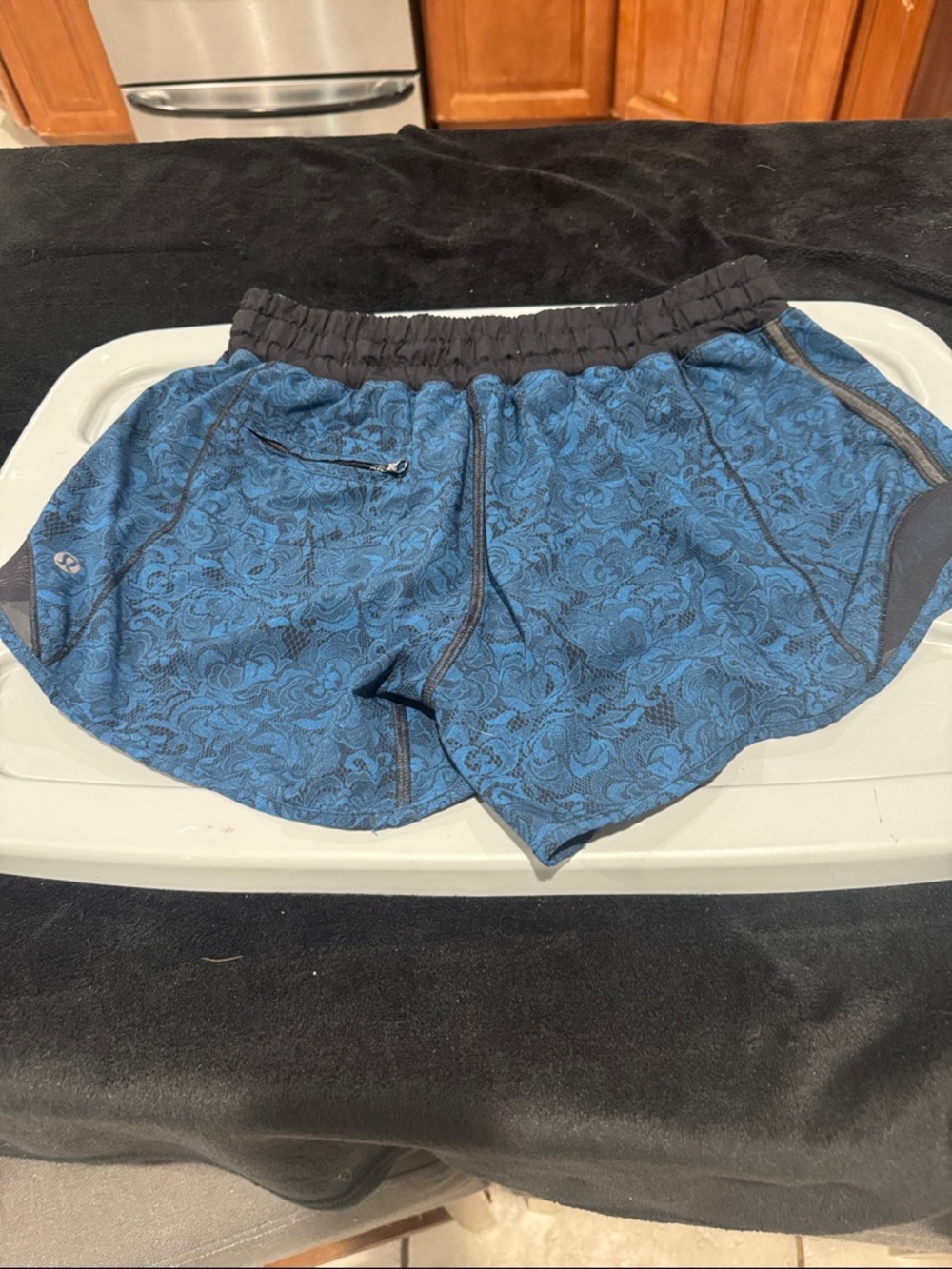 lululemon athletica Navy Floral Print Athletic Shorts